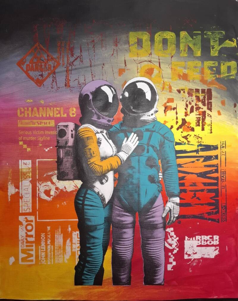 Siebdruck Leinwand - Stand Close, Anxiety