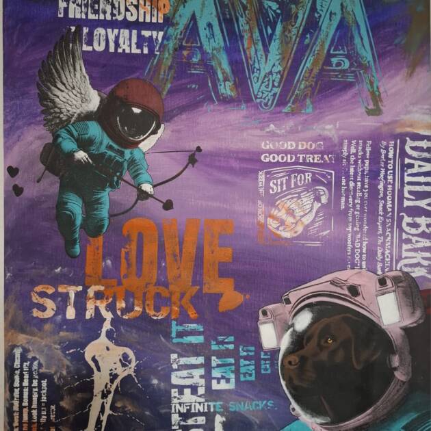 Individuelle Siebdruck-Leinwand mit deinem Hund